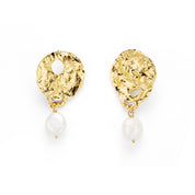 MAYAMAR Deformed earrings with pearl drop2" (MM-00814)