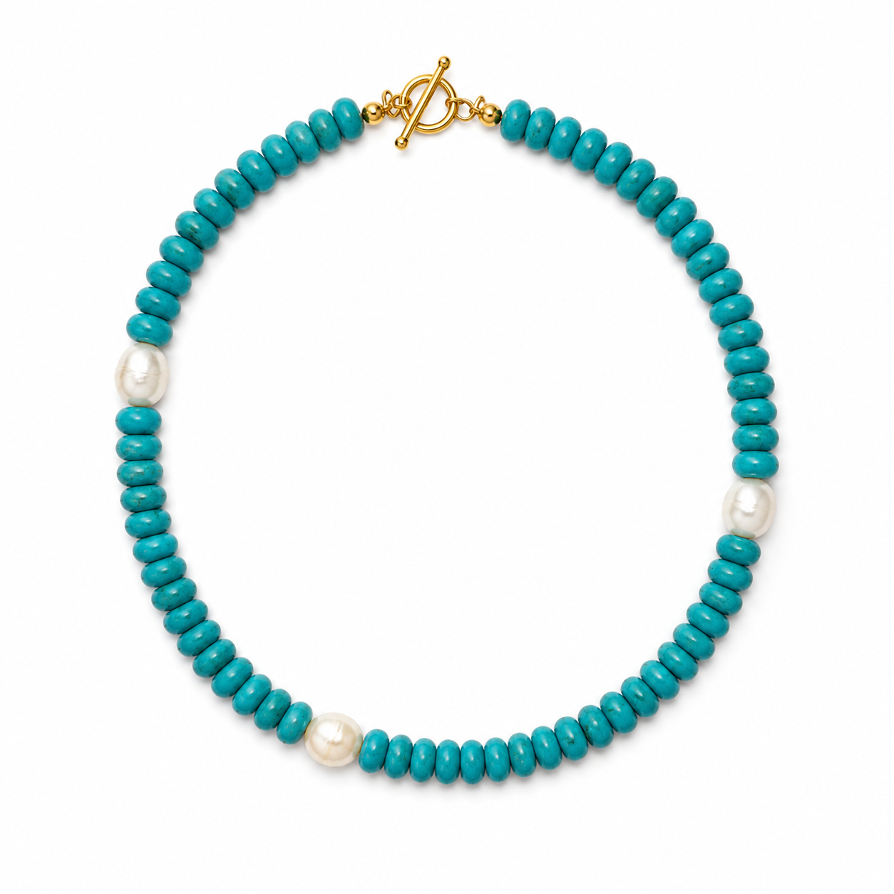 MAYAMAR Turquoise Necklace with pearls (MM-00852)