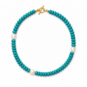 MAYAMAR Turquoise Necklace with pearls (MM-00852)