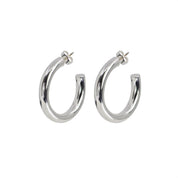 MAYAMAR Silver Everyday Tube Hoops 1" (MM-00855)