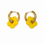 MAYAMAR Hoop with yellow flower shaped beads (MM-01175)