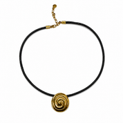MAYAMAR Necklace with swirl shape on black (MM-01221)