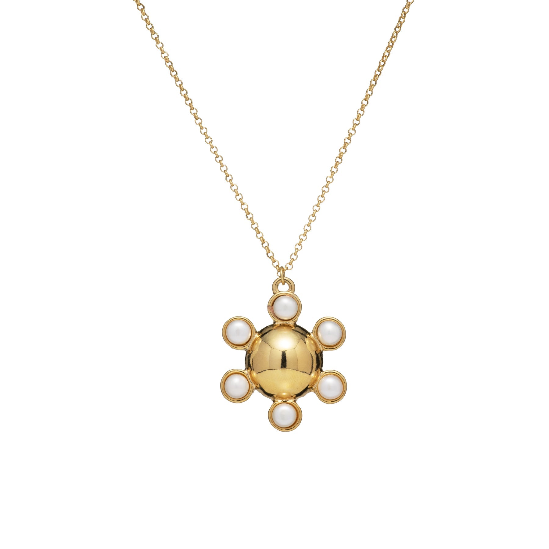 MAYAMAR Necklace golden circle with pearls around (MM-01103)
