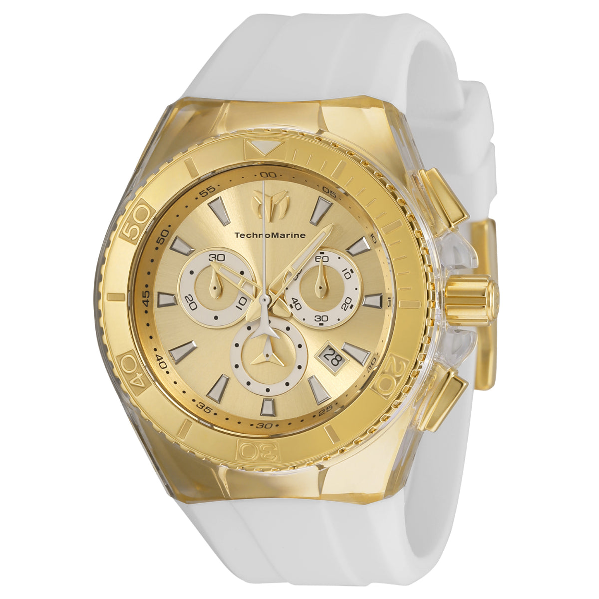 TechnoMarine Cruise Star Swiss Ronda 5040.D Caliber Men's Watch - 46.65mm, White, Black with Interchangeable Strap (TM-115049)
