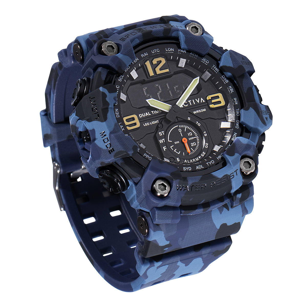 Activa X Invicta BlackOps Digital Men's Watch - 56mm. Camouflage, Blue (ACW1637-003)