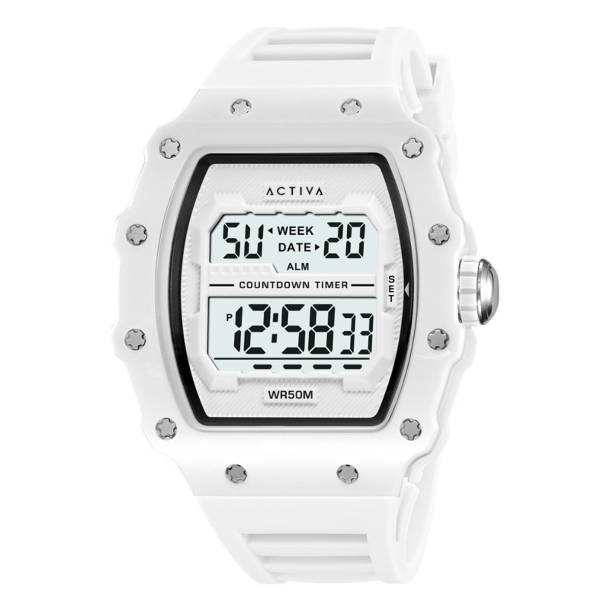 Activa X Invicta Men's Digital Watch - 44.3mm, White (ACW2296-004)