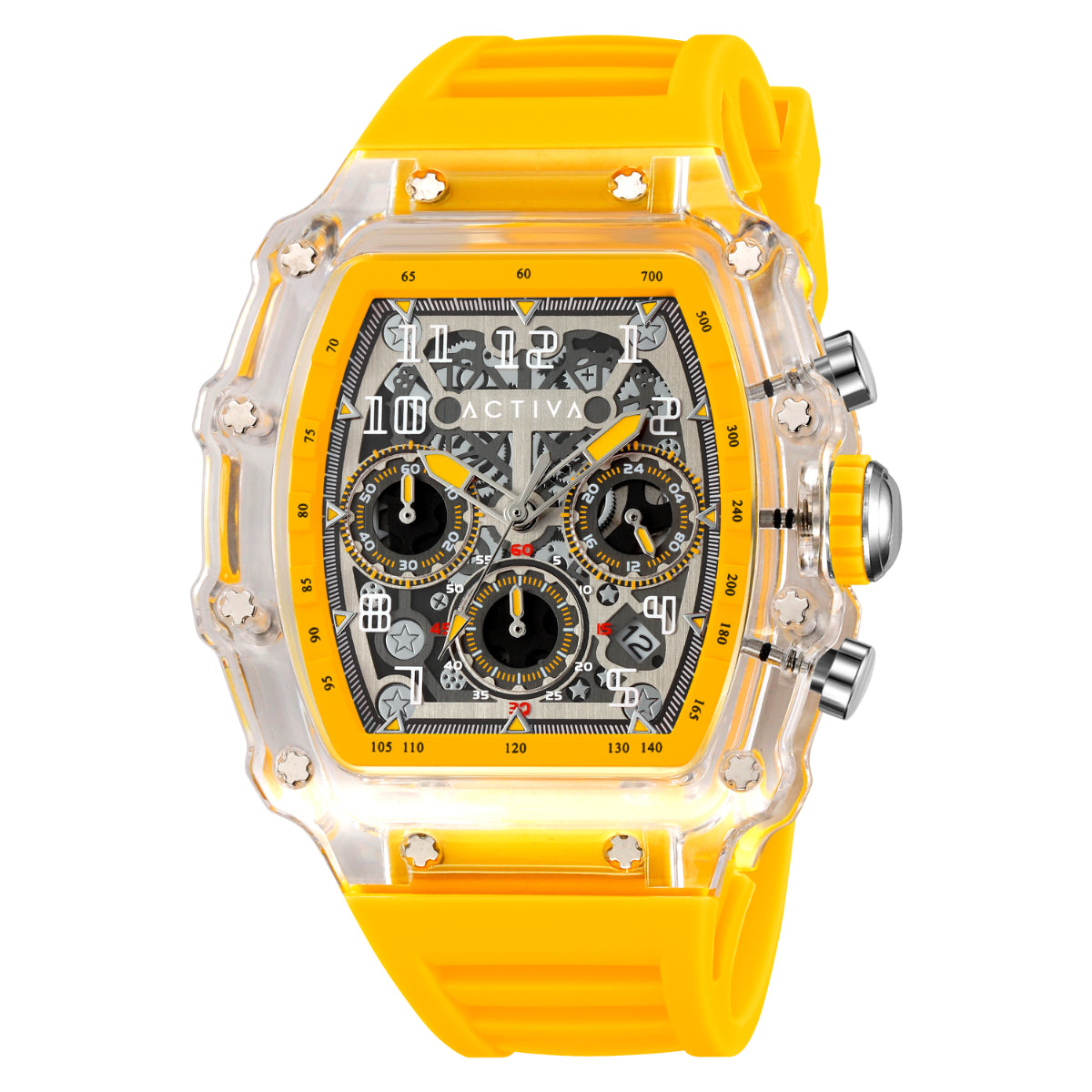 Activa Fury X Invicta Men's Watch w/Skeleton Dial - 44.3mm, Yellow (ACW2305-001)
