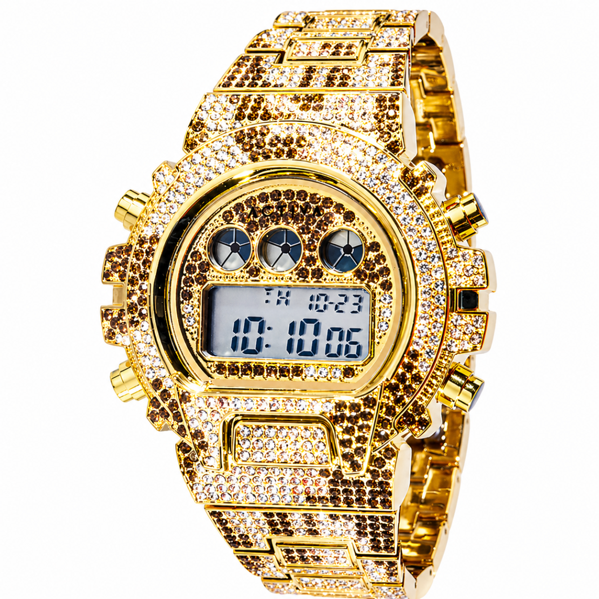 Activa X Invicta Digital Men's Watch - 51mm, Gold (ACW4019-003)