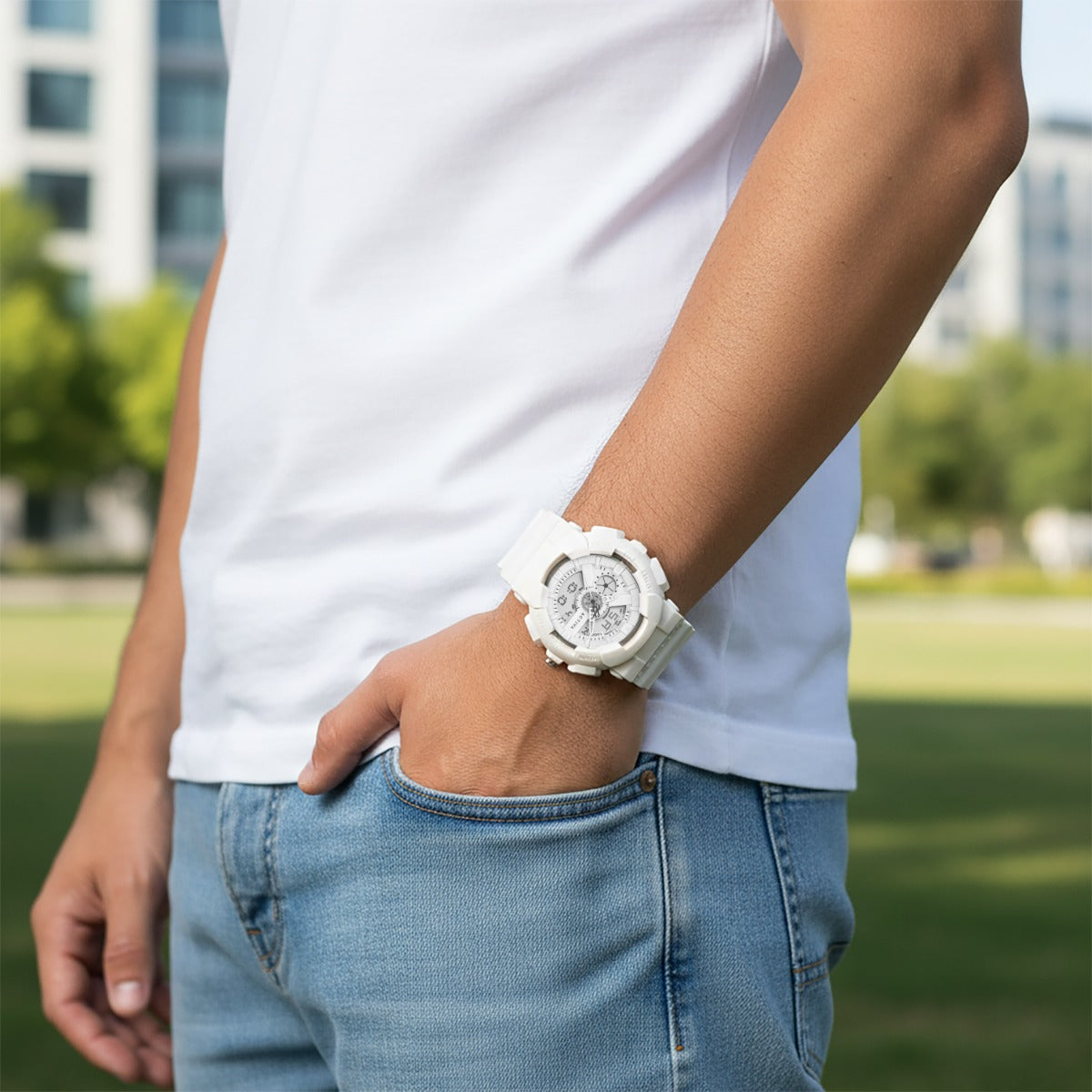 Activa Pixel X Invicta Digital Men's Watch - 50mm. White (ACW498-009)