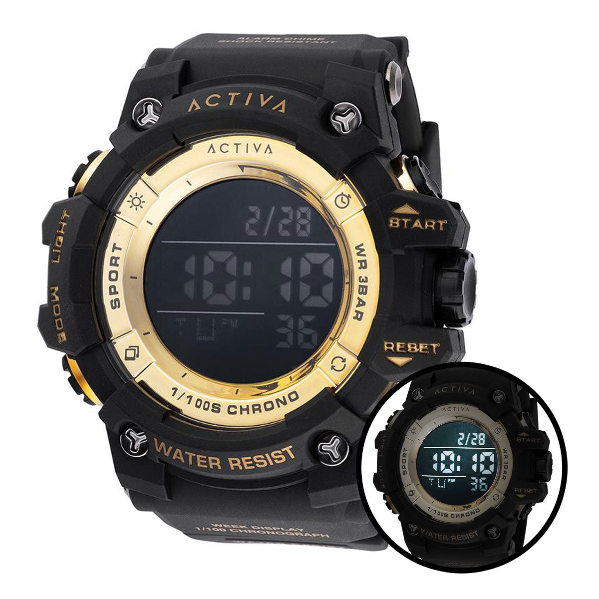 Activa Sync X Invicta Men's Digital Watch - 50mm. Black (ACW8046-003)