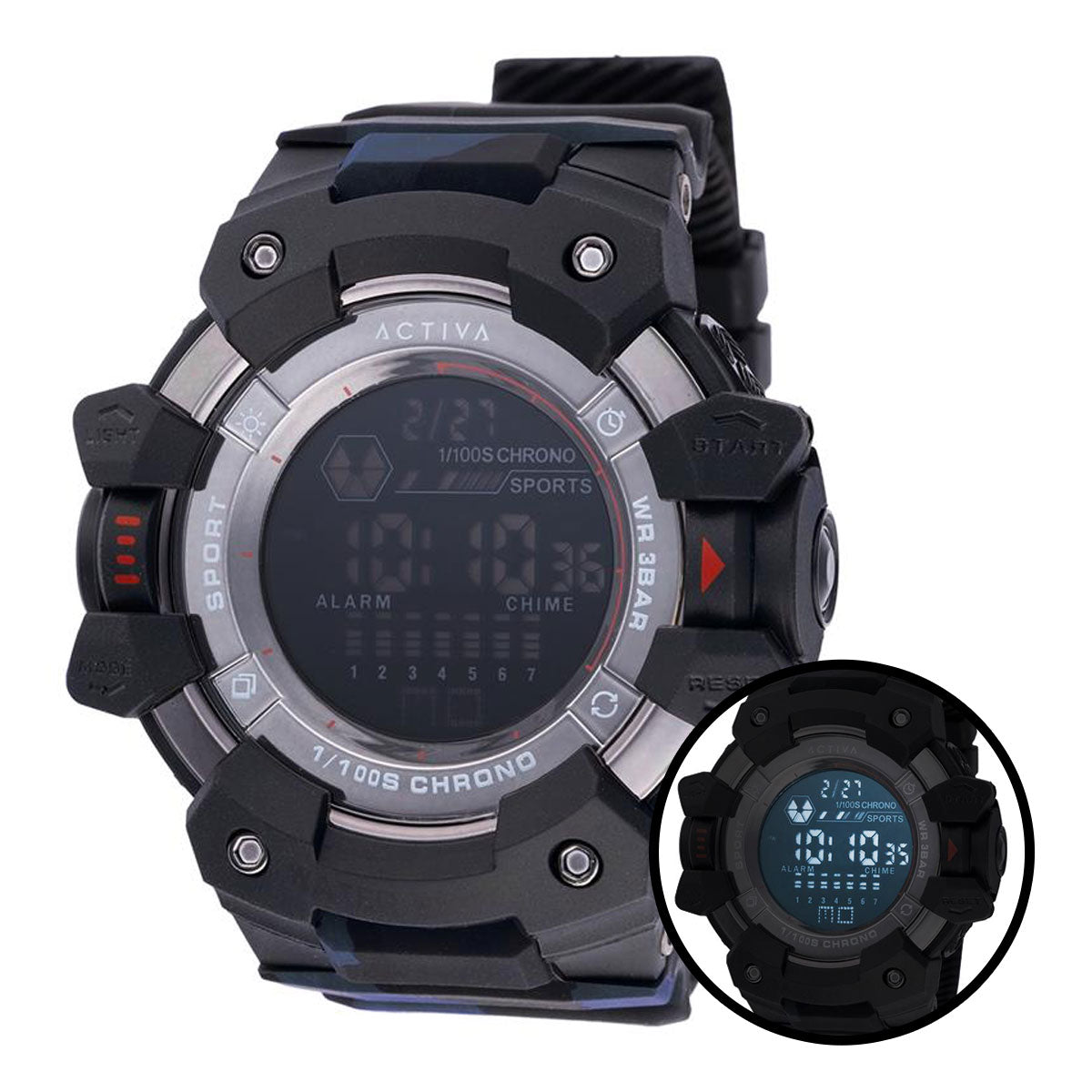 Activa Armour X Invicta Men's Digital Watch - 50mm. Camouflage, Black (ACW8050MC-003)