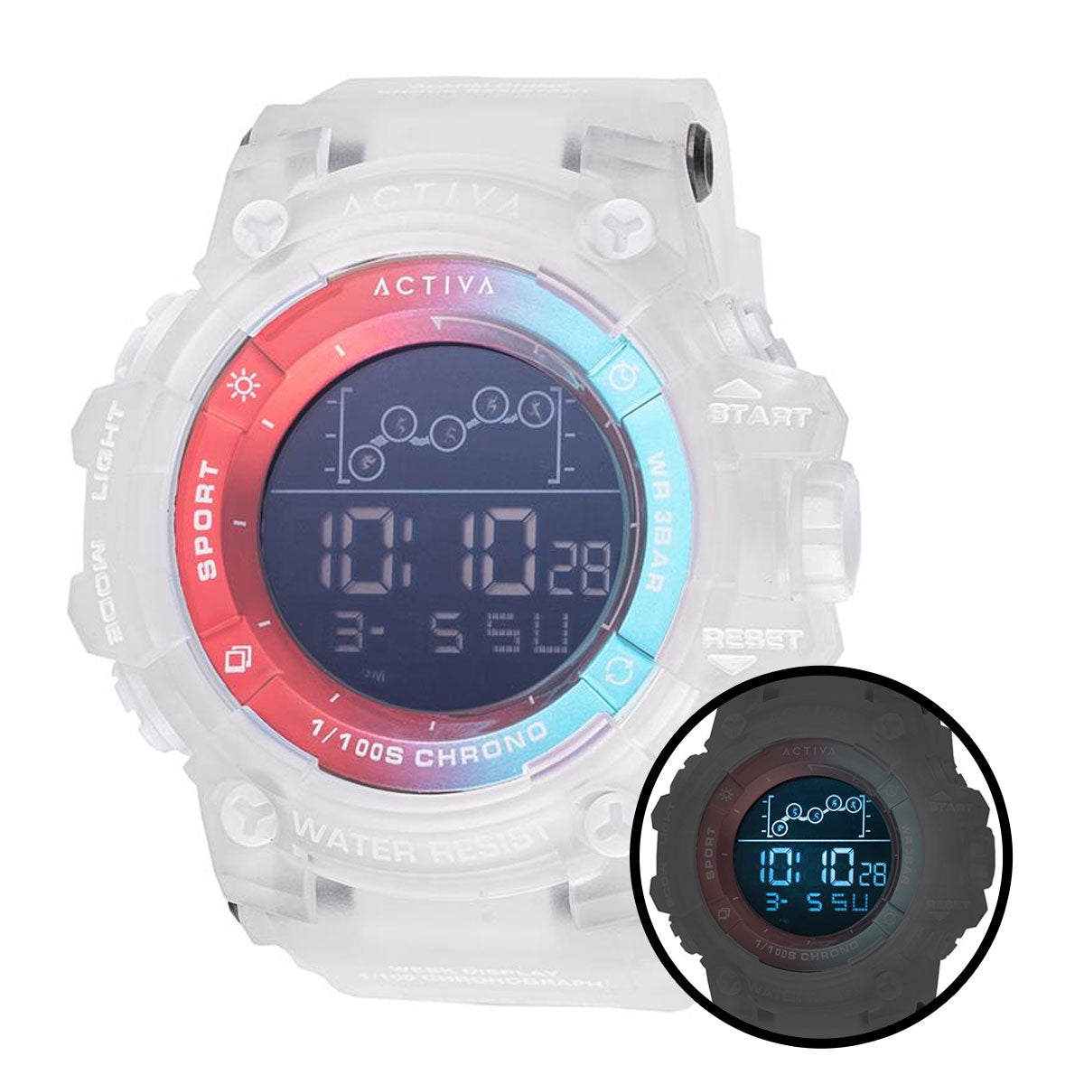 Activa Summit X Invicta Men's Digital Watch - 50mm. White (ACW8082-001)