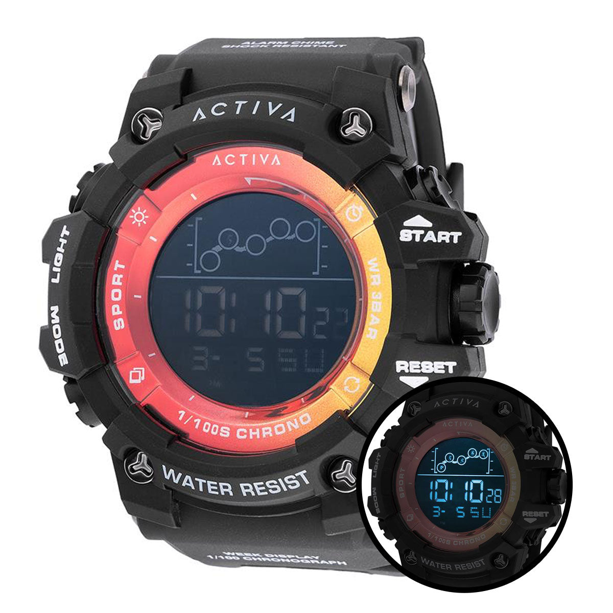 Activa Summit X Invicta Men's Digital Watch - 50mm. Black (ACW8082-007)