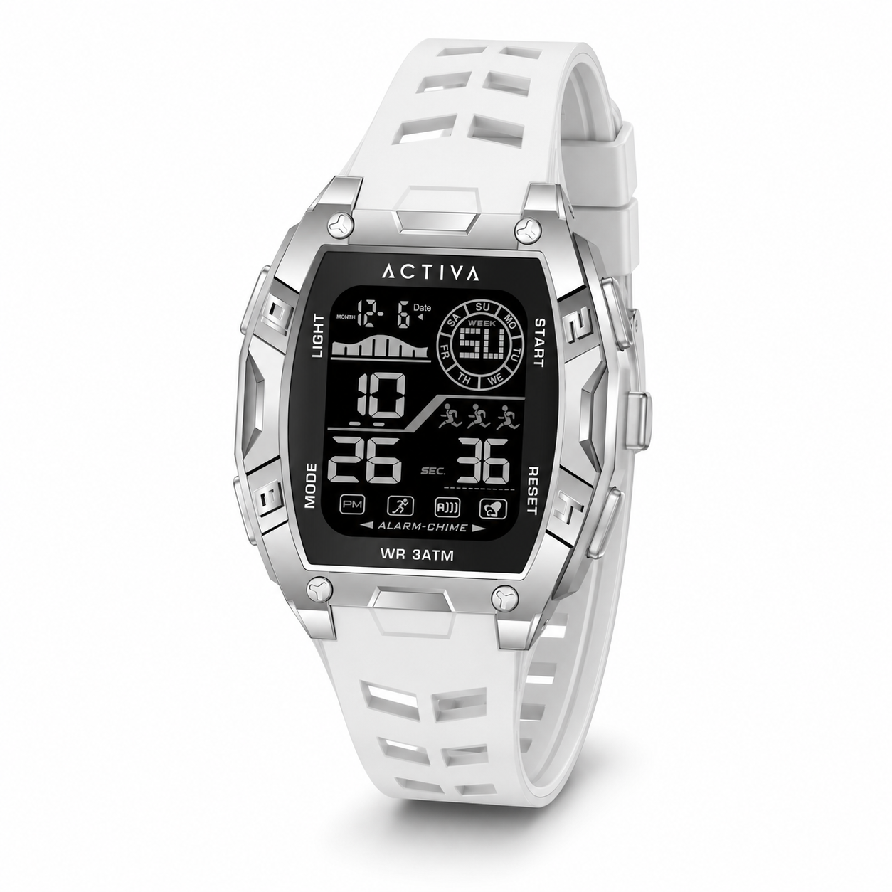 Activa Zalix X Invicta Digital Men's Watch - 46mm. White (ACW8130-001)