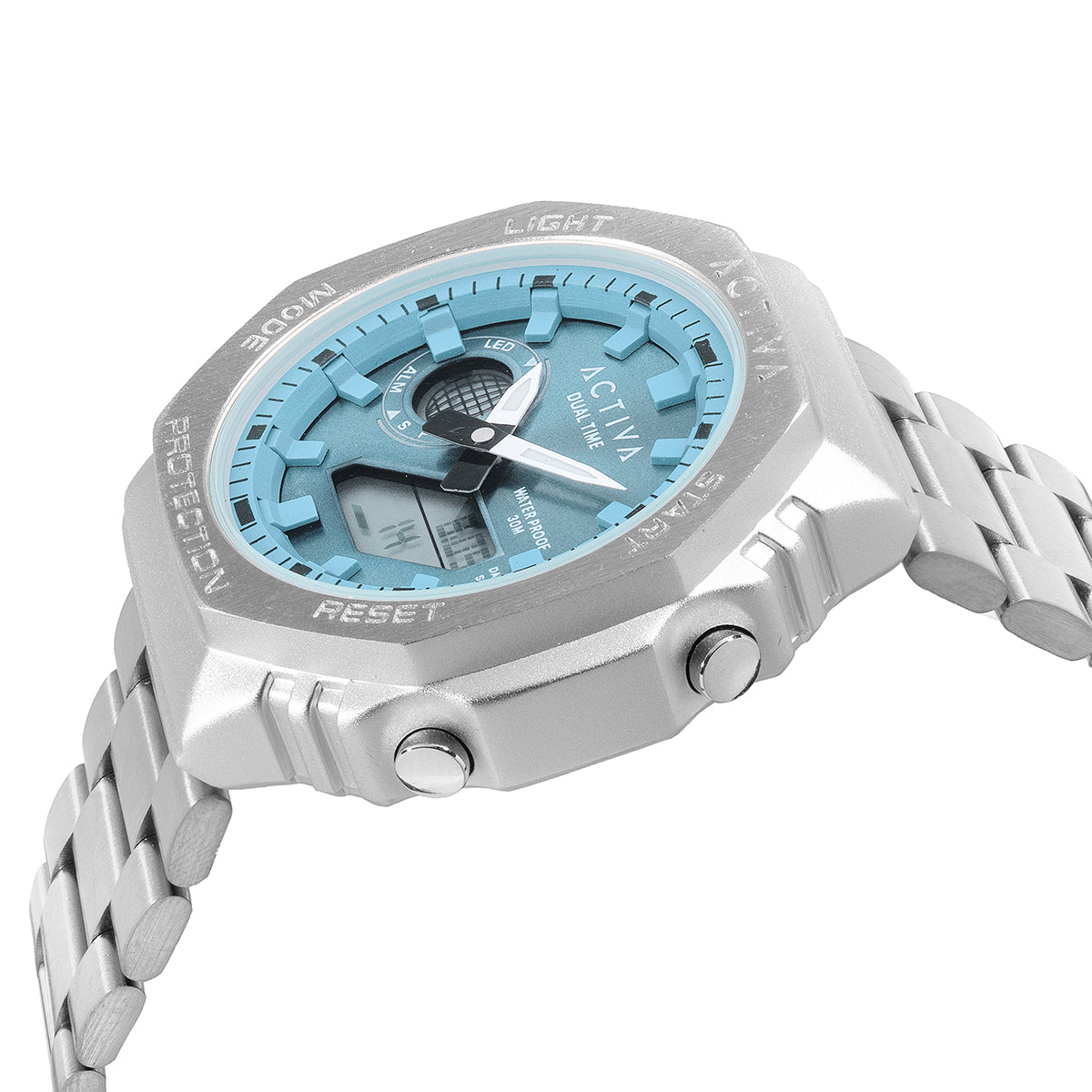 Activa Signal X Invicta Digital Unisex Watch - 45.5mm. Silver (ACWM423-003)