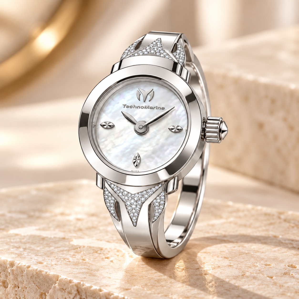 TechnoMarine Tempo Anello Ring Women's Watch w/ Mother of Pearl Dial - 18mm (TM-8926001)