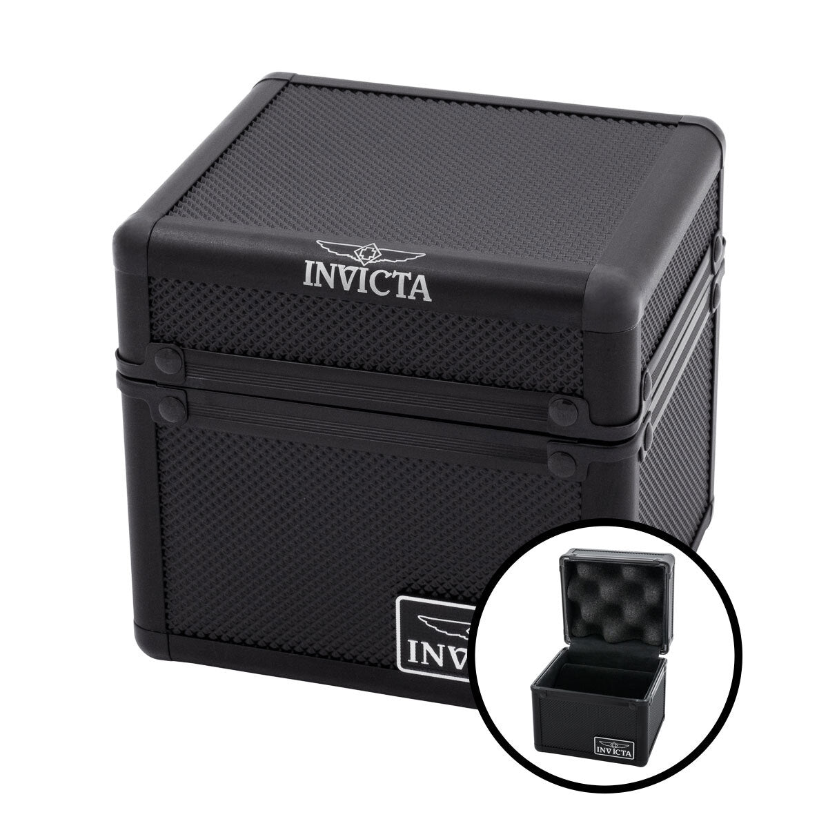Open Box Invicta 1-Slot Aluminum Watch Box, Black (AIC-IPM545-BLK)