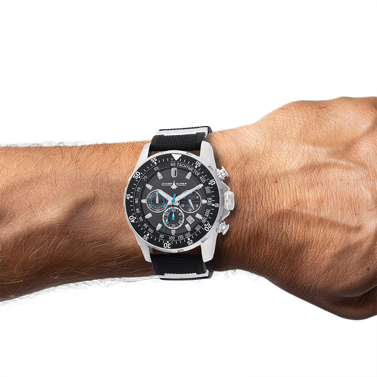 Chase Durer Conquest Elite Men's Watch - 46mm. Black. Steel (CDW-0084)