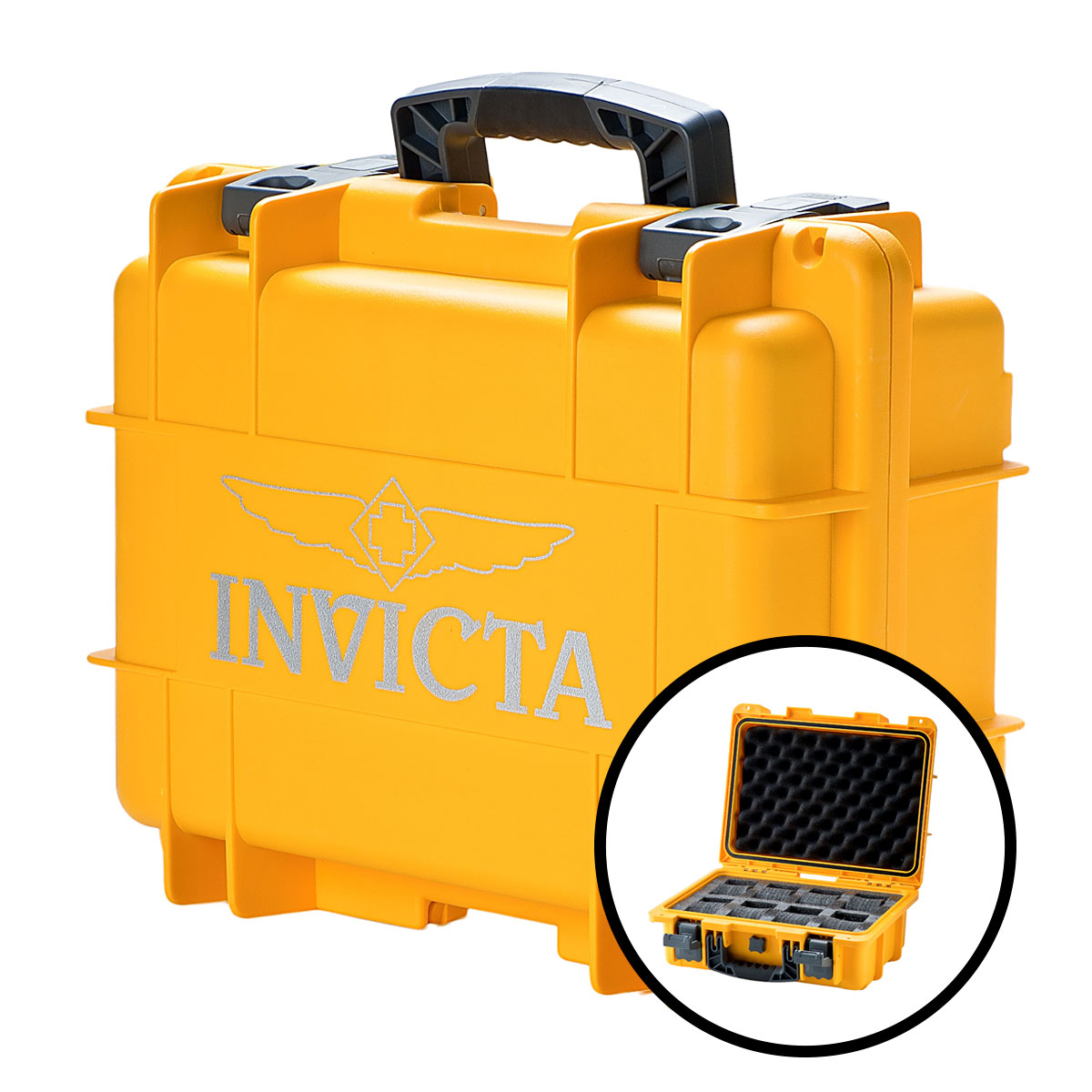 Invicta 8-Slot Dive Impact Watch Case. Yellow (DC8YEL)