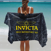 Invicta 40" x 72" 100% Cotton Beach Towel, Black (IG0311-BLK)
