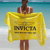Invicta 40" x 72" 100% Cotton Beach Towel, Yellow (IG0311-YEL)