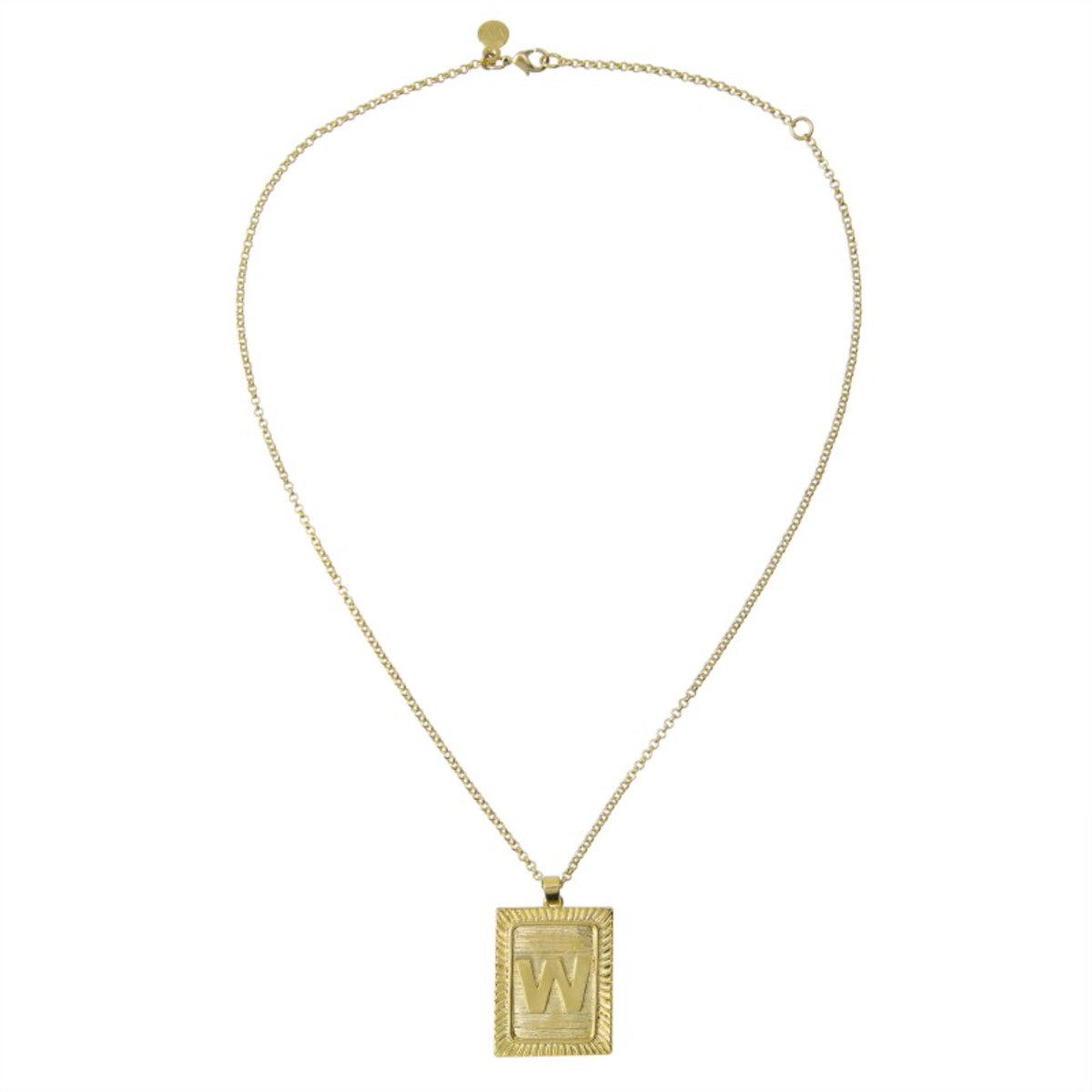 Invicta Angel Women's Initial W Necklace, Gold, 16" (MM-00619)