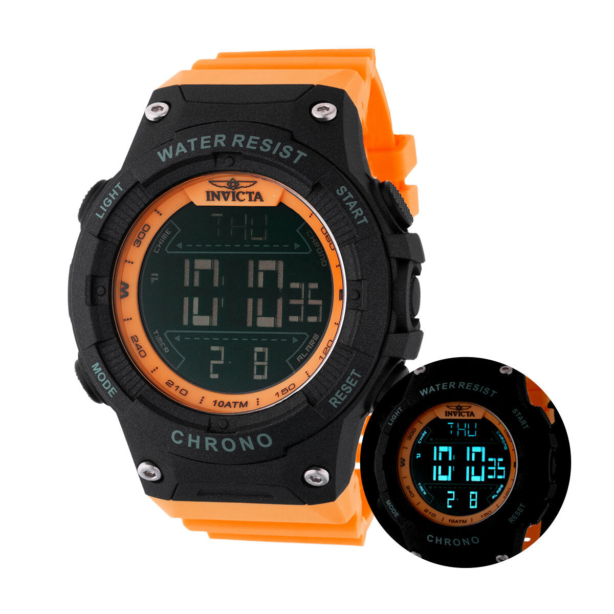 Invicta Racing Burnout Digital Men's Watch - 52mm. Orange (48050)