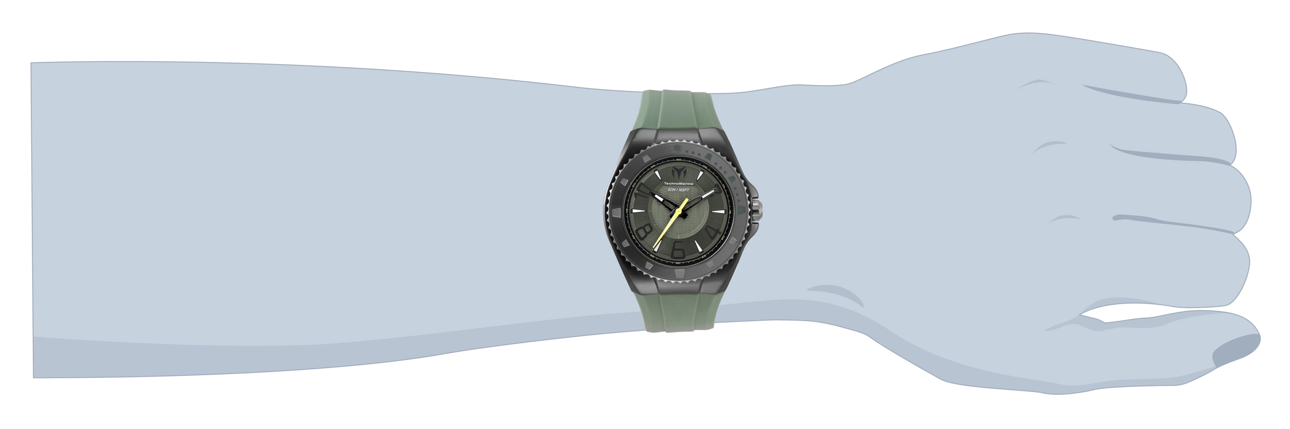 TechnoMarine Lusso Mare Men's Watch - 44mm. Olive Green (TM-225025)