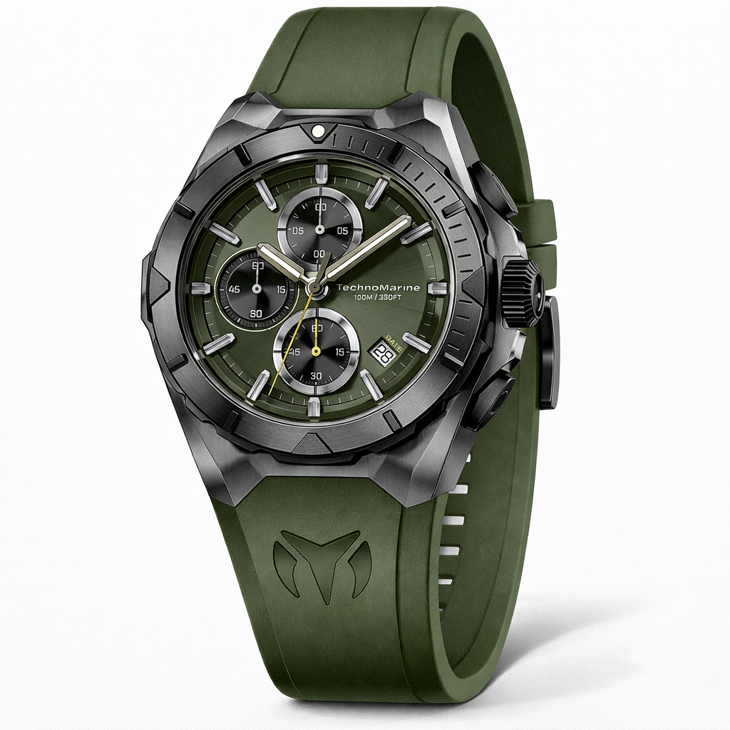 TechnoMarine Ocean Victory Men's Watch - 41.3mm. Olive Green (TM-318139)