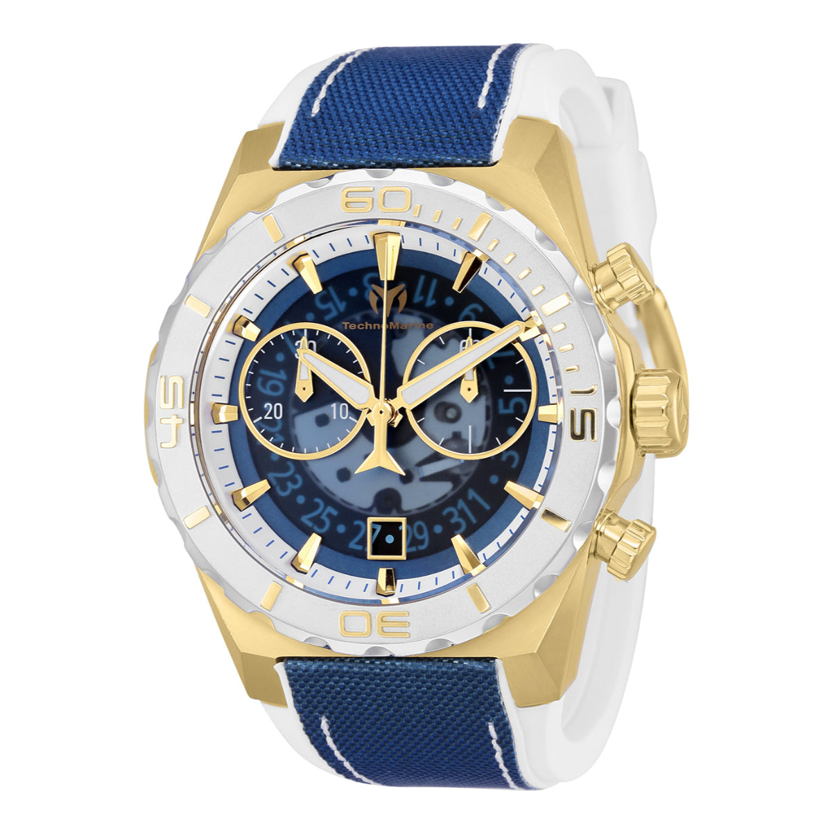 Open Box TechnoMarine Reef Shark Men's Watch - 48mm, Blue,White (AIC-TM-519007)