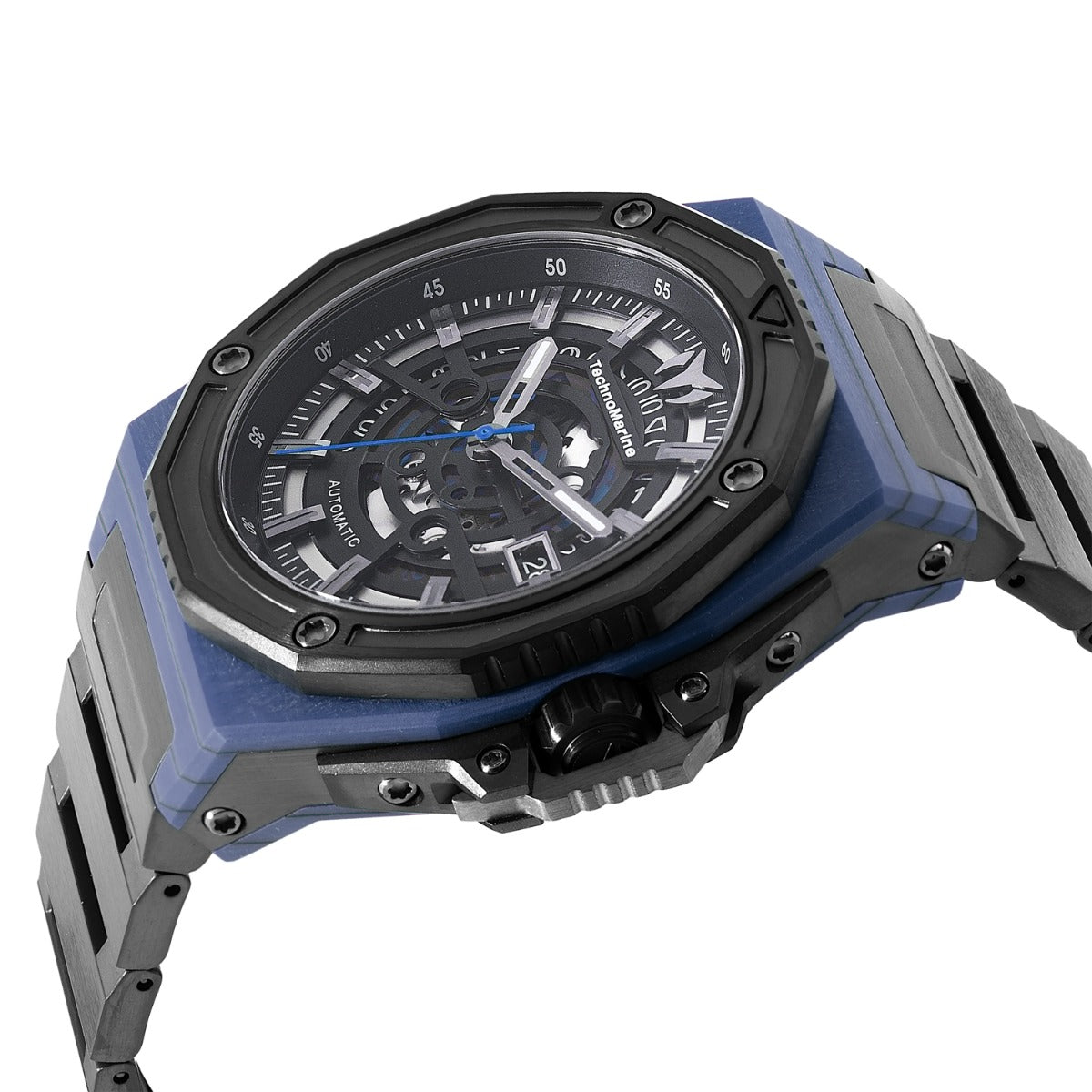 TechnoMarine Carbon Nautic Marine Automatic Men's Watch with Forged Carbon Case - 45mm. Black (TM-525003)