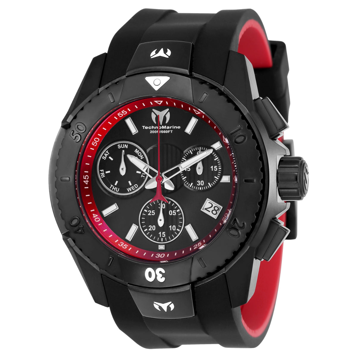 TechnoMarine UF6 Swiss Ronda Z60 Caliber Men's Watch - 48mm, Black, Red (ZG-TM-616002)